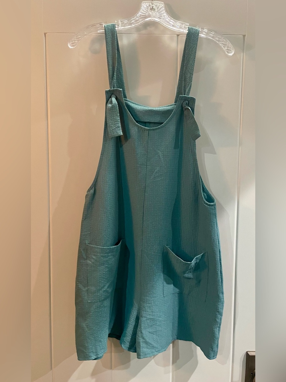 Teal Tie-Strap Jumpsuit Romper